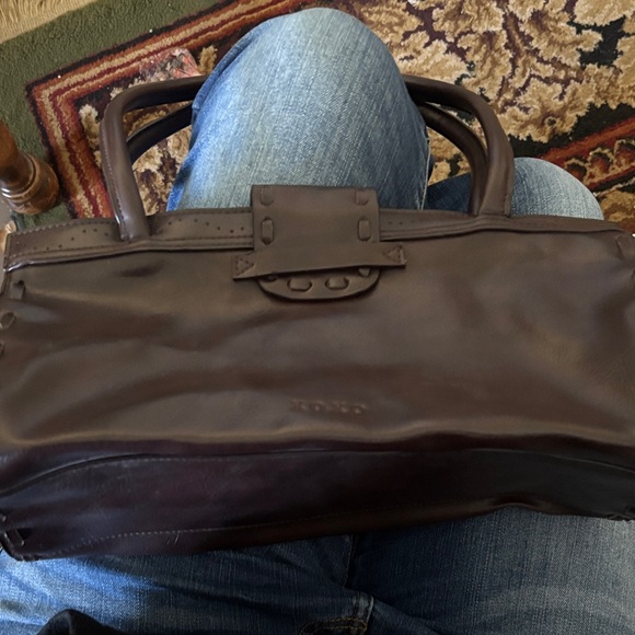 Y2K XOXO Dark Brown Leather Shoulder Bag - Picture 2 of 6